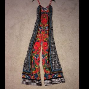 Multi-colored and multi-patterned jumpsuit
